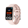 Aluminium alloy smart watch with colour screen on a TPU strap, showing Bluetooth and temperature monitoring features.