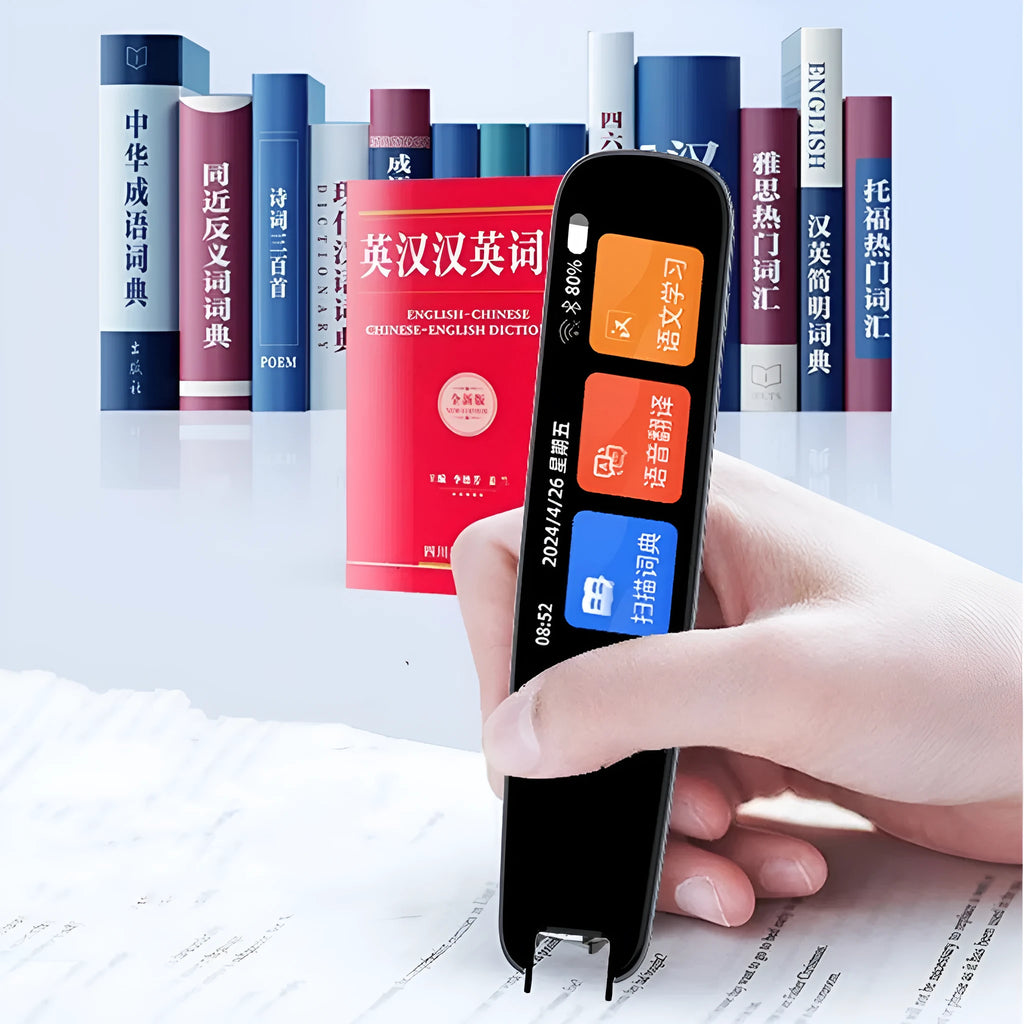 Dark grey and white universal talking pen for offline English scan translation and dictionary study