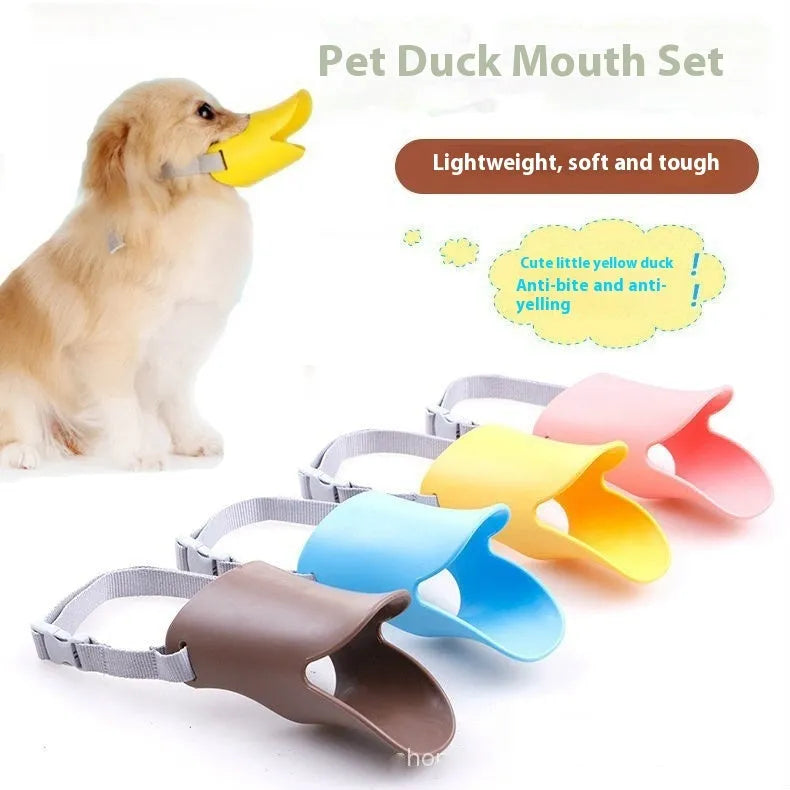 Dog mouth cover duckbilled sleeve in TPR, available in six colours and sizes S, M, L
