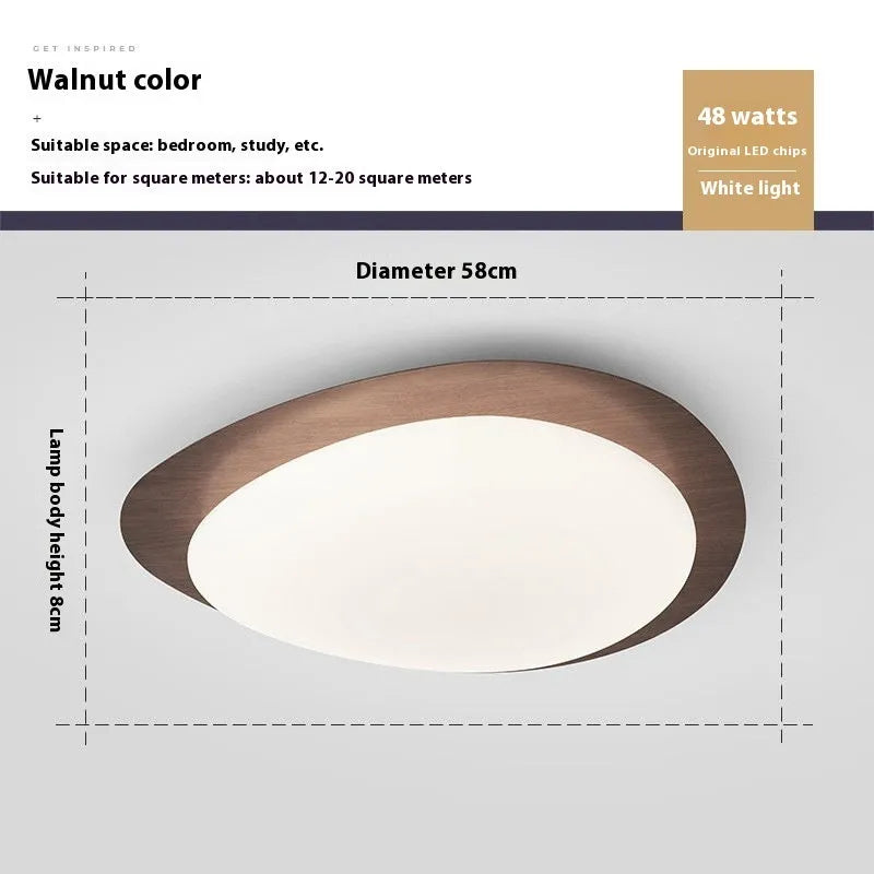 Chinese style master bedroom ceiling lamp with iron body and acrylic shade in multiple size options