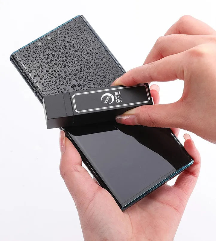Pack of 40 disposable black mobile phone screen cleaner wipes for portable decontamination.