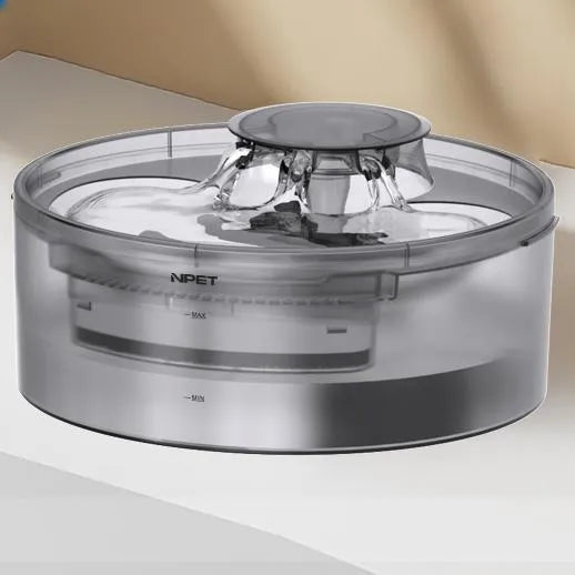 Automatic pet water dispenser with circulating water system for cats and dogs, showing water fountain feature
