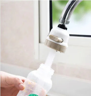 White and grey ABS faucet booster shower with 3-mode spray and 360-degree rotation for round taps