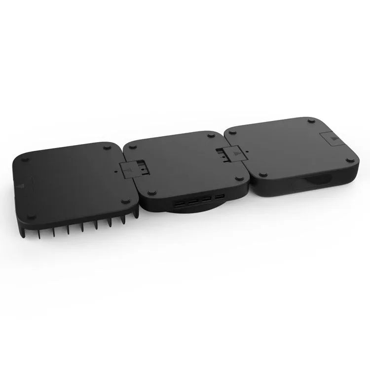 Xbox Series X three-in-one accessory set in black with main unit base, controller charging station, and disc storage rack