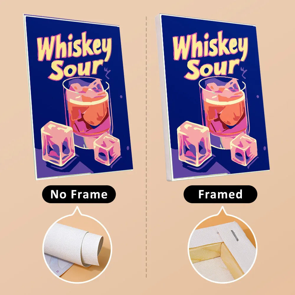 Small digital oil painting DIY mini kit with 15x15CM 6-piece and 9-piece sets and solid wood frame option