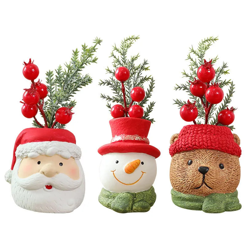 Resin Christmas figurine of a three-dimensional snowman in a single paper box