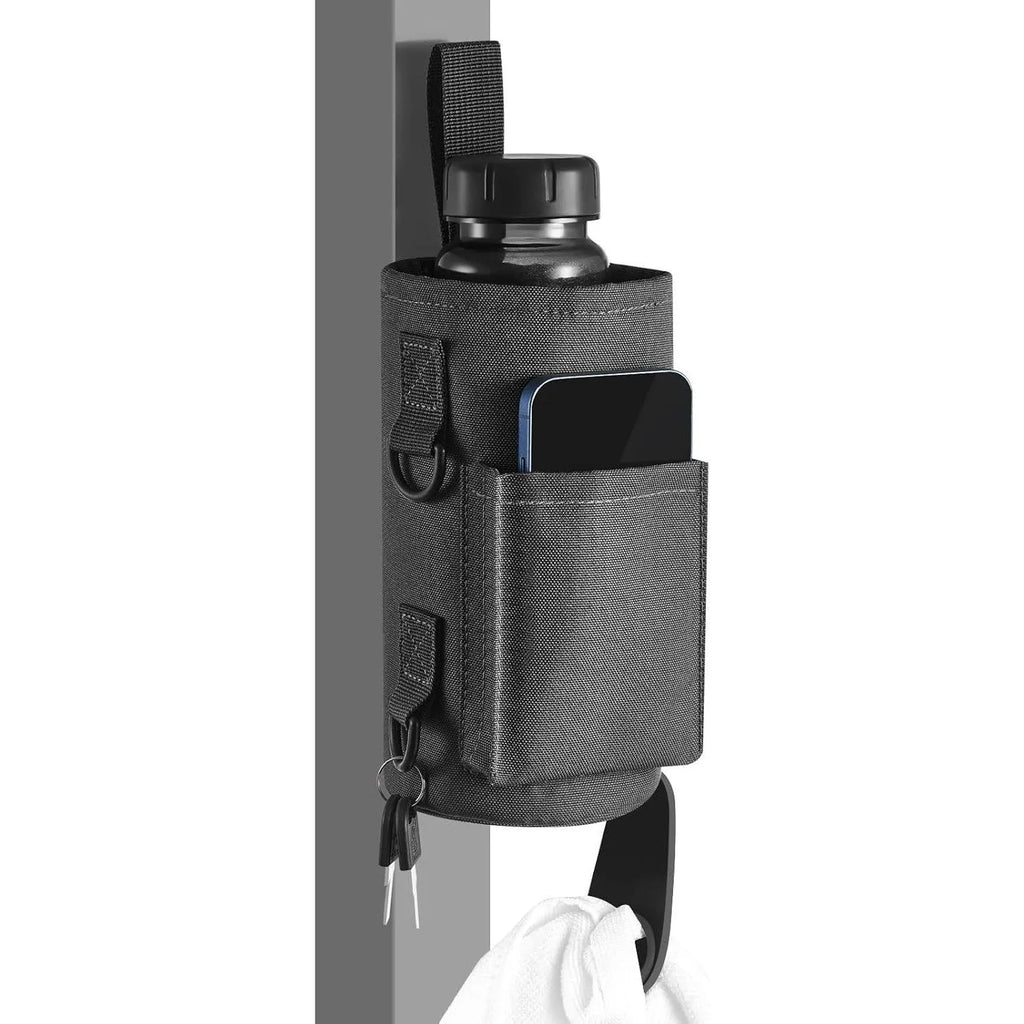 Magnetic waterproof cloth cup cover in black with large capacity for outdoor fitness bottles