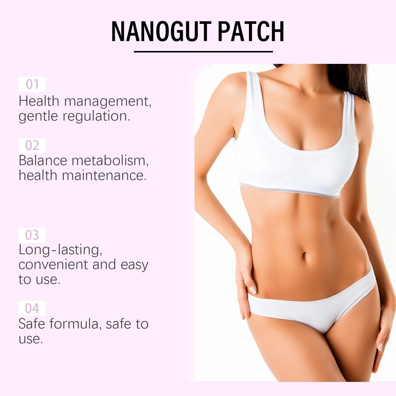 Four 3x3cm body nursing adhesive bandages with ginger and moxa leaf extract