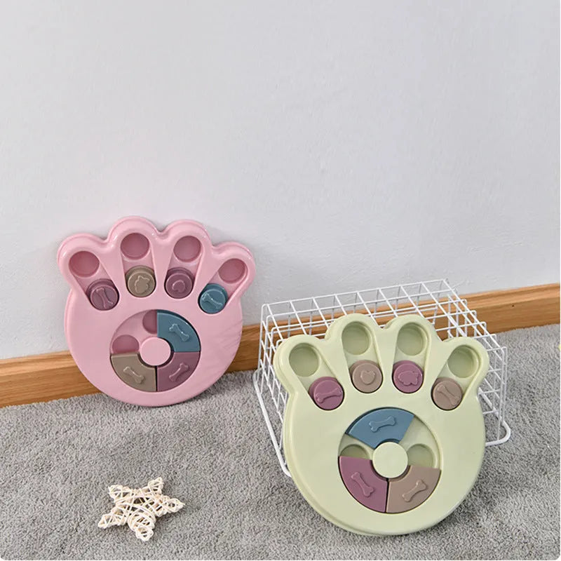 Colourful dog puzzle slow feeder toy with non-slip base and screw reinforcement for small and medium pets