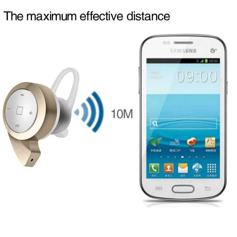 Snail MiNi Bluetooth Headset 4.0 compact design in black with earpiece and call button