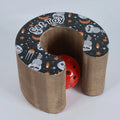 Cat scratch board magnetic folding 24x24x10cm paper in white pink or black with ball and menthol