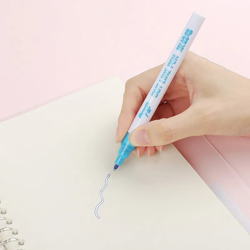 Set of eight fluorescent markers with fine 2mm tips for highlighting and colour coding