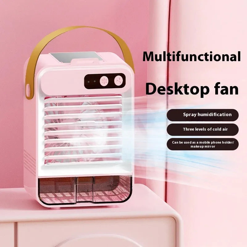 Dark green USB desktop air humidifier with compact design for dormitory or office use.