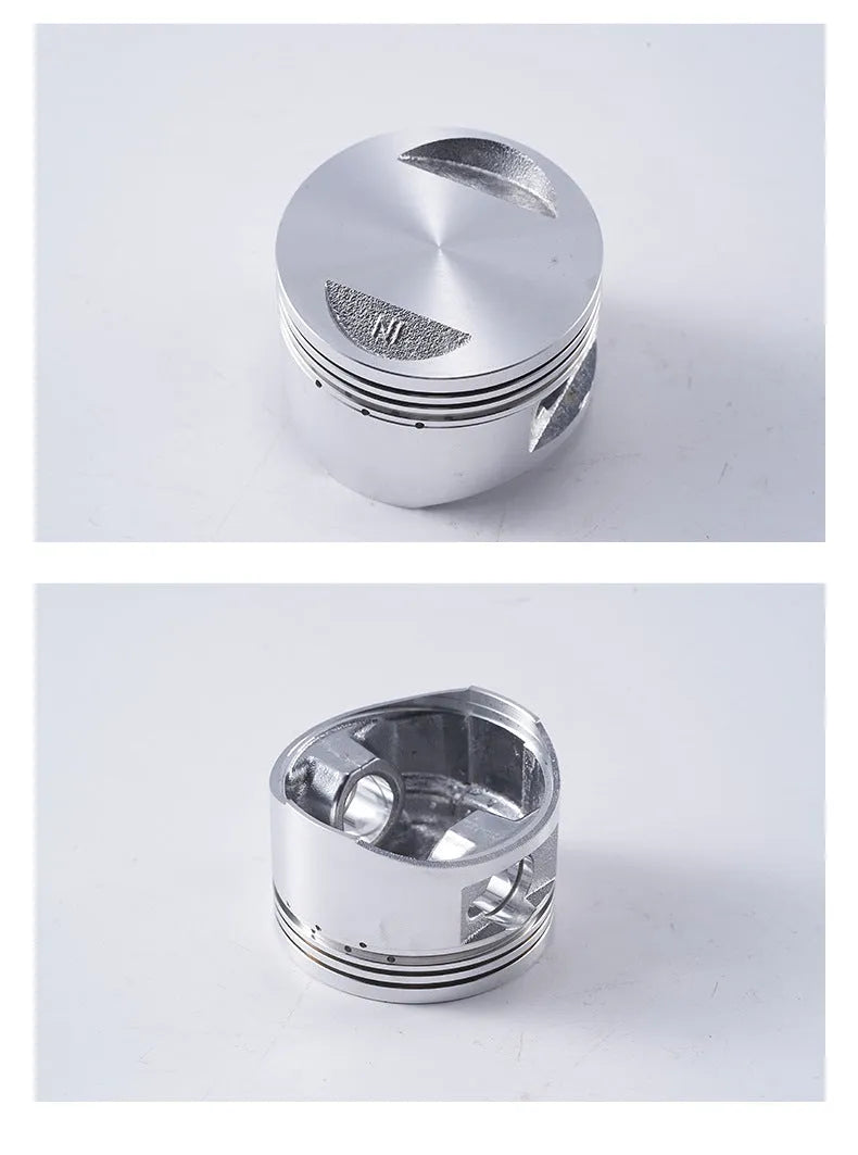 Motorcycle engine piston kit with aluminium alloy piston and steel strip oil ring for 57.4mm cylinders