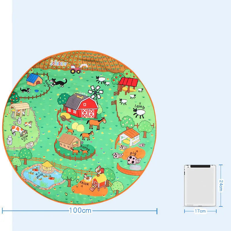 Baby play blanket with animal themes measuring 1cm thick for crawling practice and early education