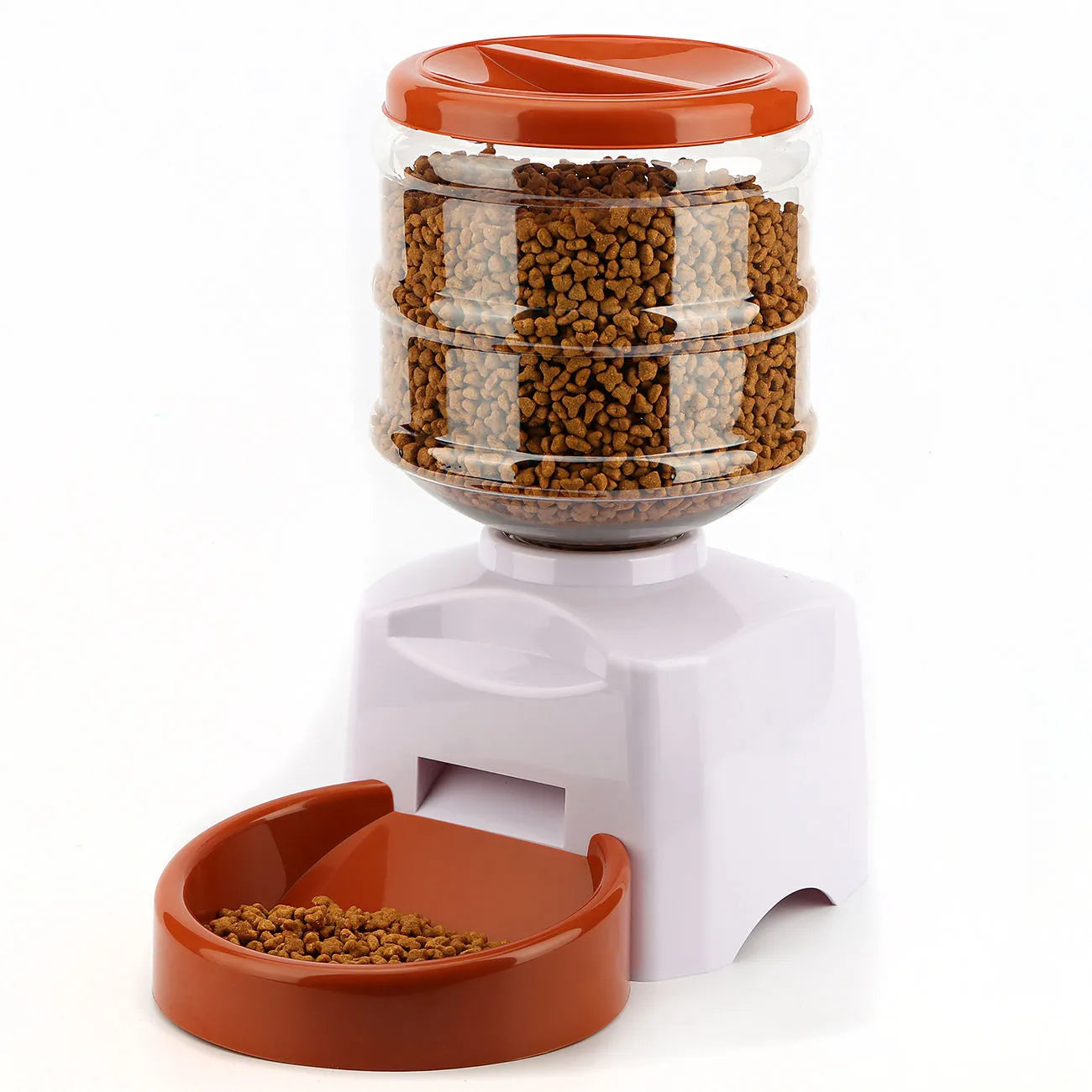 Timing Intelligent Automatic Feeder in black and red plastic with 5.5L capacity