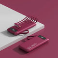 Super fast charge 20000mAh portable power bank with digital display in compact plastic shell