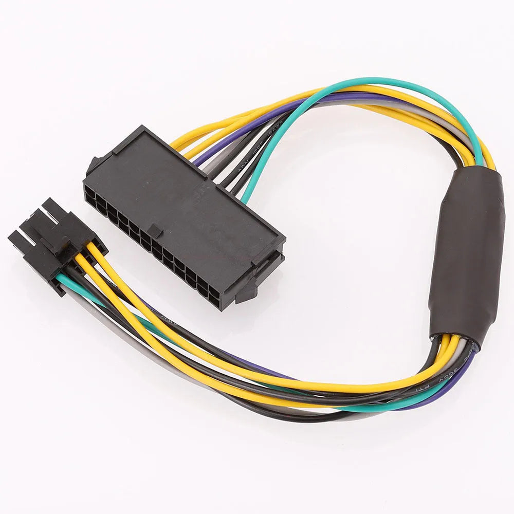 Black ATX 24-pin to DELL 8-pin motherboard power adapter cable, 30cm long
