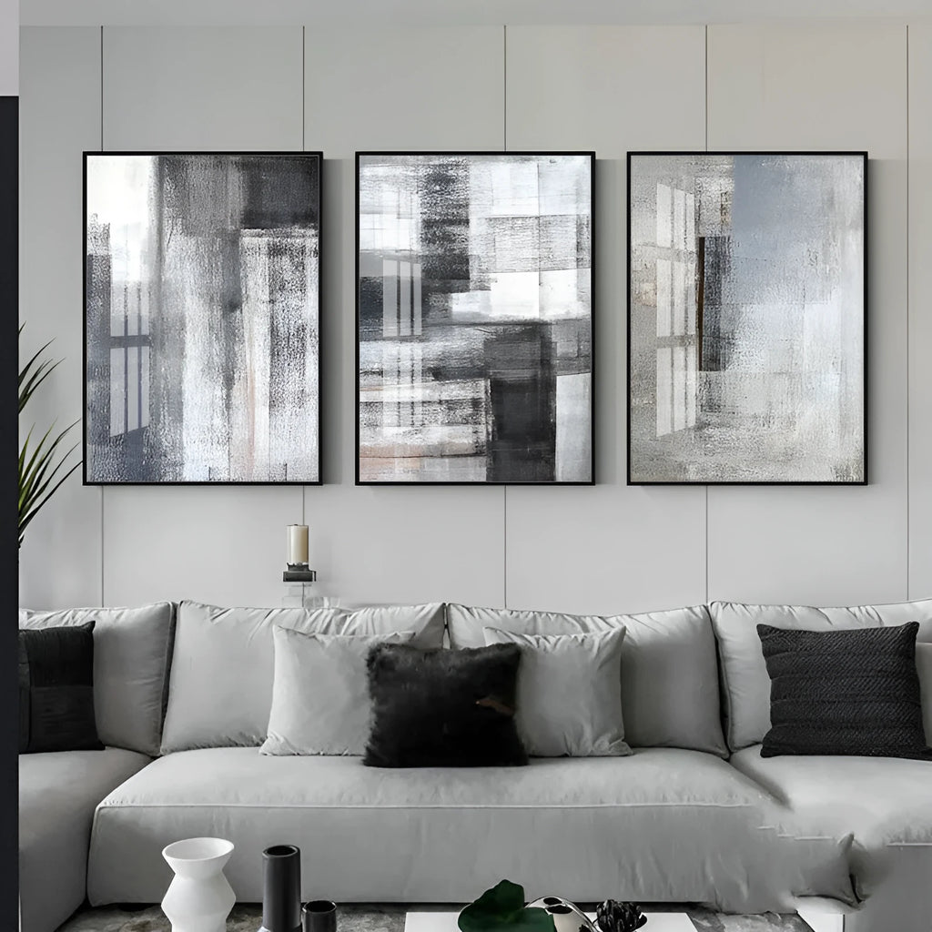 Frameless canvas art print wall decoration in living room