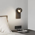 Rotatable LED wall lamp in sand white or sand black, 7W 220V, D8 x 7.5 x 17 x 3cm, for bedside wall mounting.
