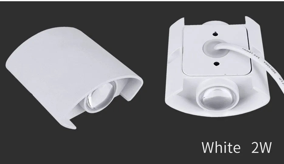 Waterproof LED wall lamp aluminium housing black white 2W 4W 6W warm cold white outdoor
