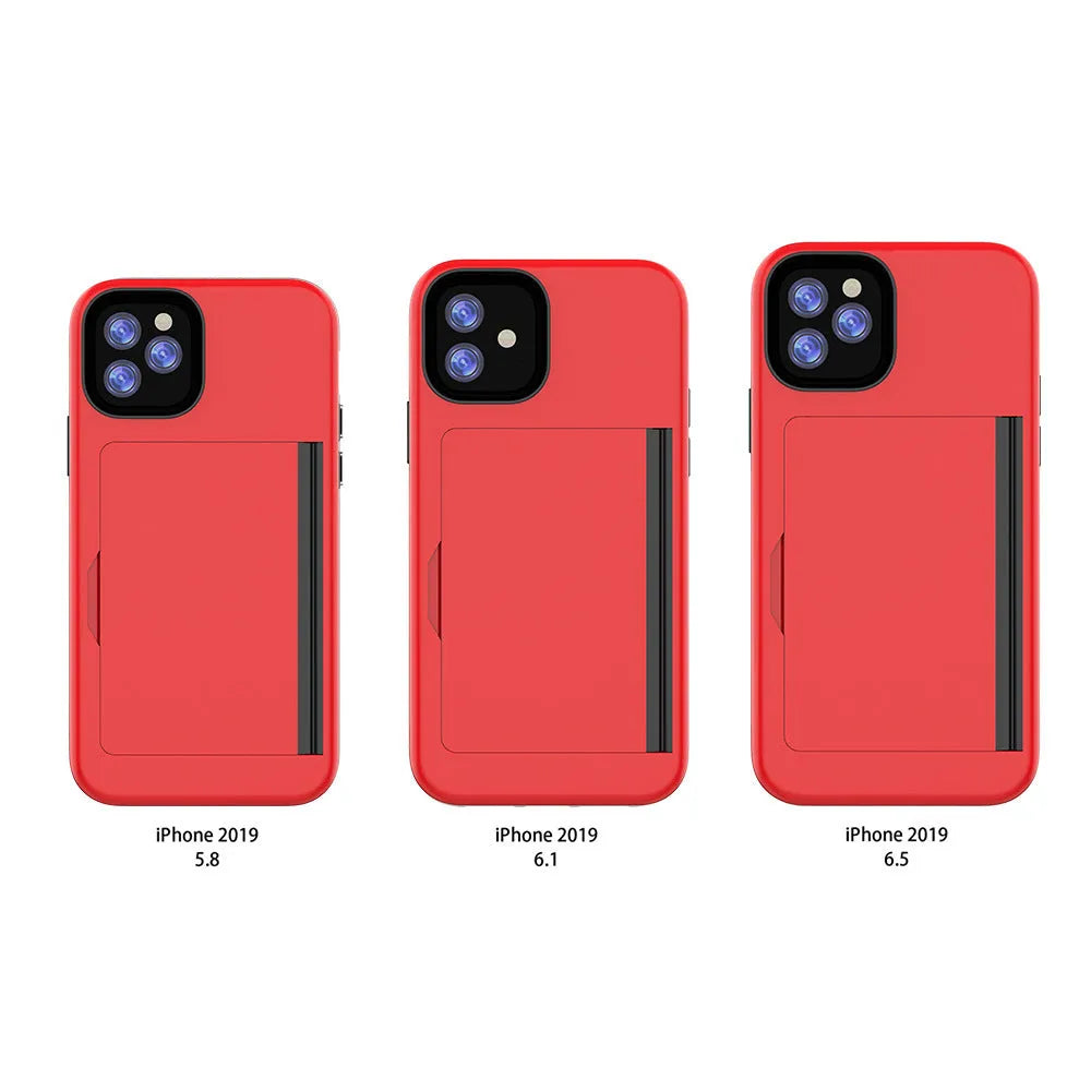Solid colour mobile phone case for iPhone 11 series in black, red, pink, dark blue, blue, or purple