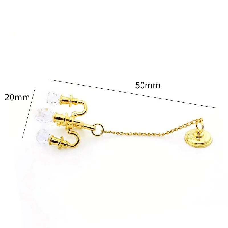 Mini retro simulation photo prop decoration in gold or silver finish, metal construction, 5x2cm dimensions
