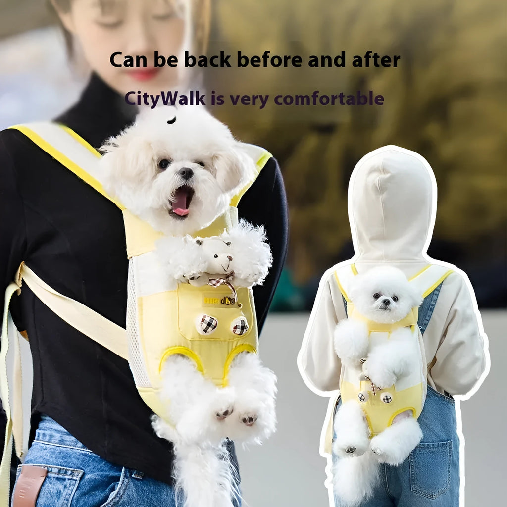 Cute cartoon animal pattern chest bag for cats in four colour options and sizes