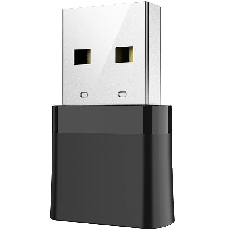 Black two-in-one USB network card with Bluetooth adapter showing nickel-plated wolf tooth connector