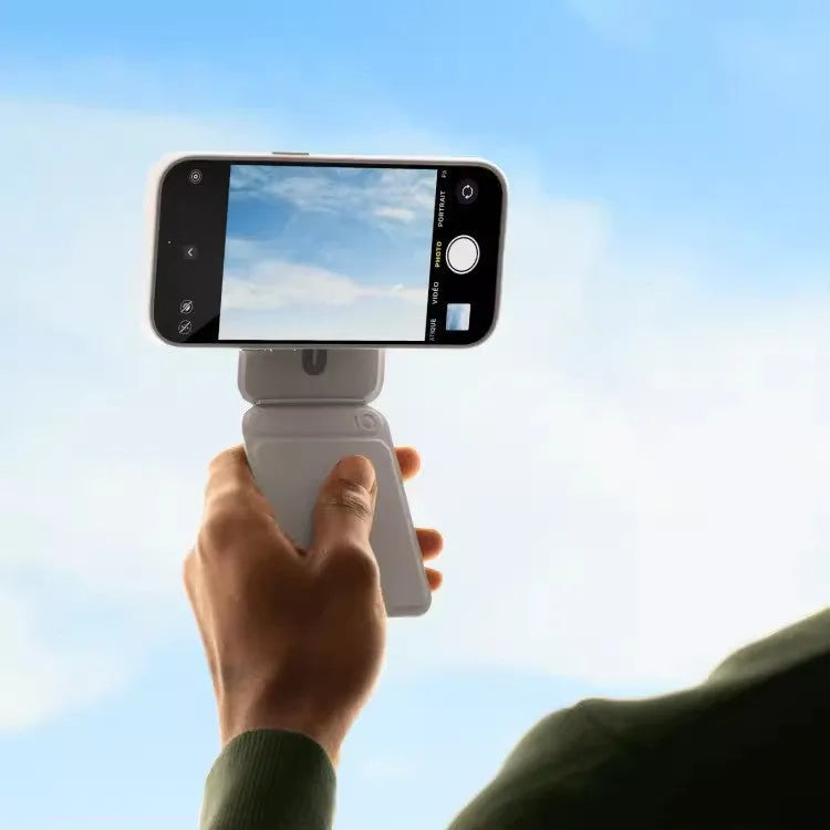 Multifunctional magnetic mobile phone holder and case in black showing dimensions and construction
