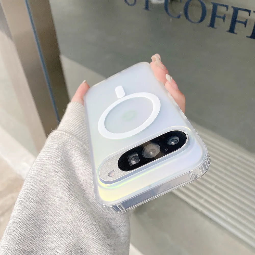 Frosted laser phone case for Google models, TPU and PC matte magnetic cover with IMD craftsmanship