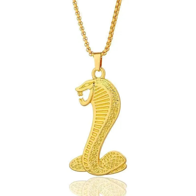 Geometric gold colour alloy pendant necklace with inlaid zircon accents