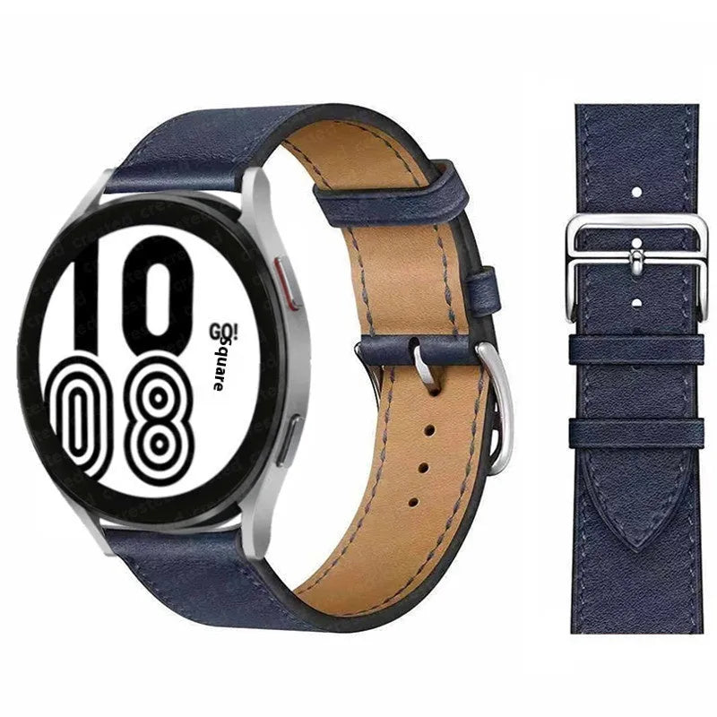 Microfiber single ring leather watch strap in brown with straight buckle, 20mm width