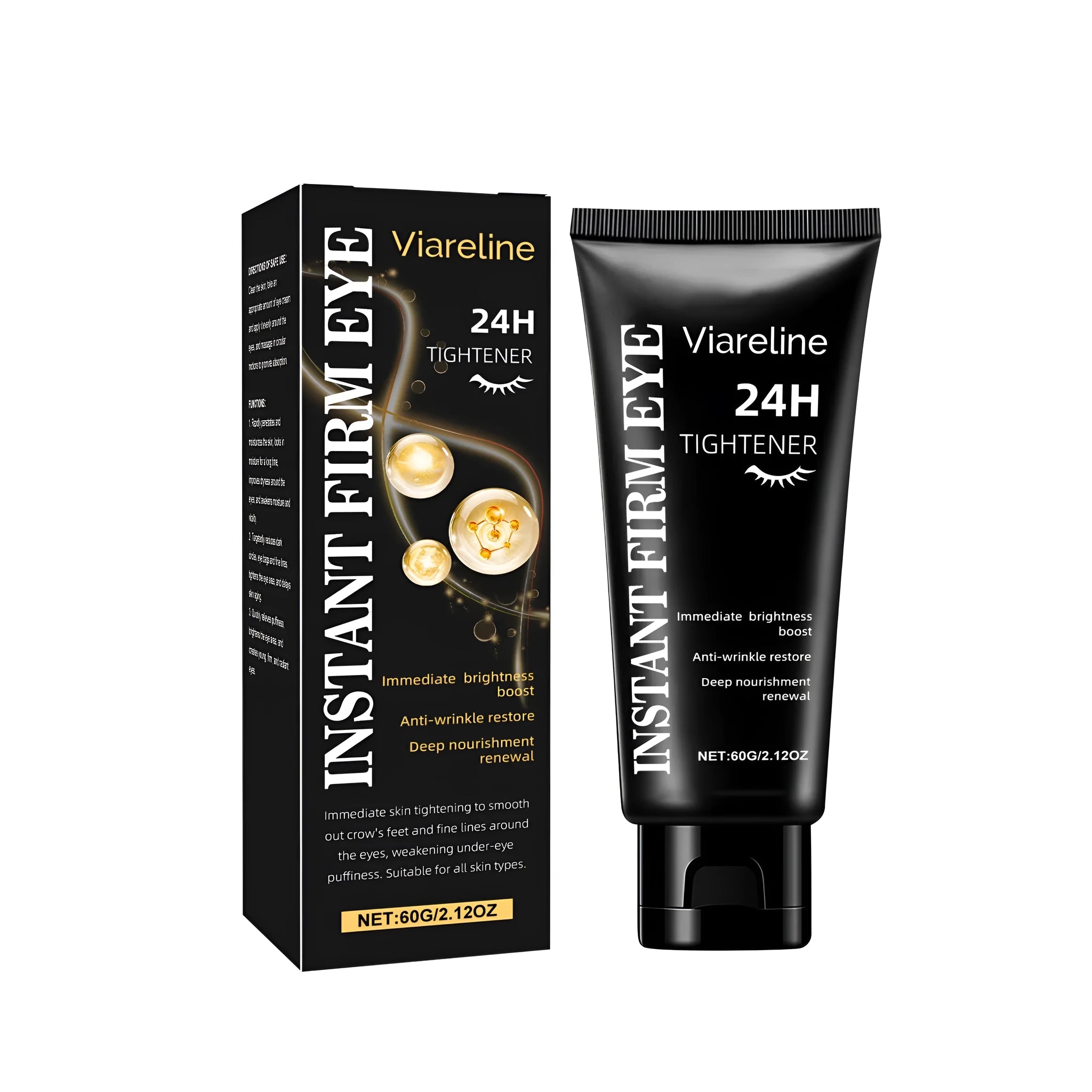 60g container of anti-aging anti-wrinkle eye cream with hyaluronic acid and collagen
