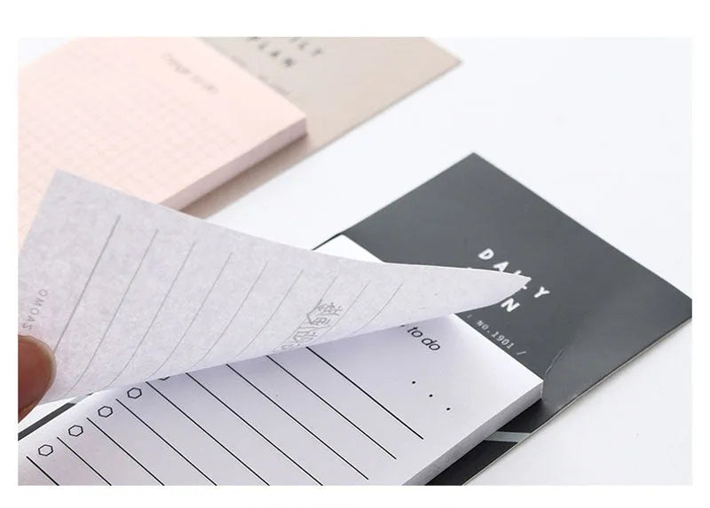 A5 schedule planning notepad with 50 sheets of 80g writing paper in pink or red options