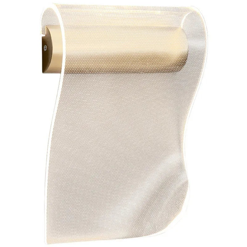 Simple modern wall lamp with acrylic shade and iron body in left bend style