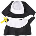 Black nun dress costume for cat or dog on mannequin