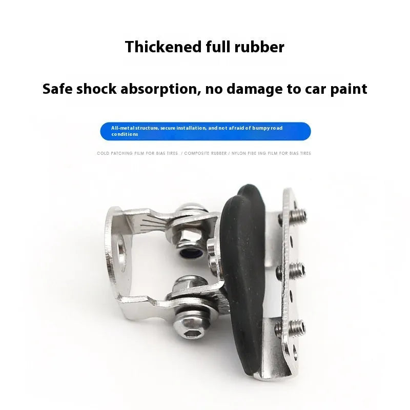 Black stainless steel car hood universal bracket clip holding an LED tube under vehicle bonnet edge