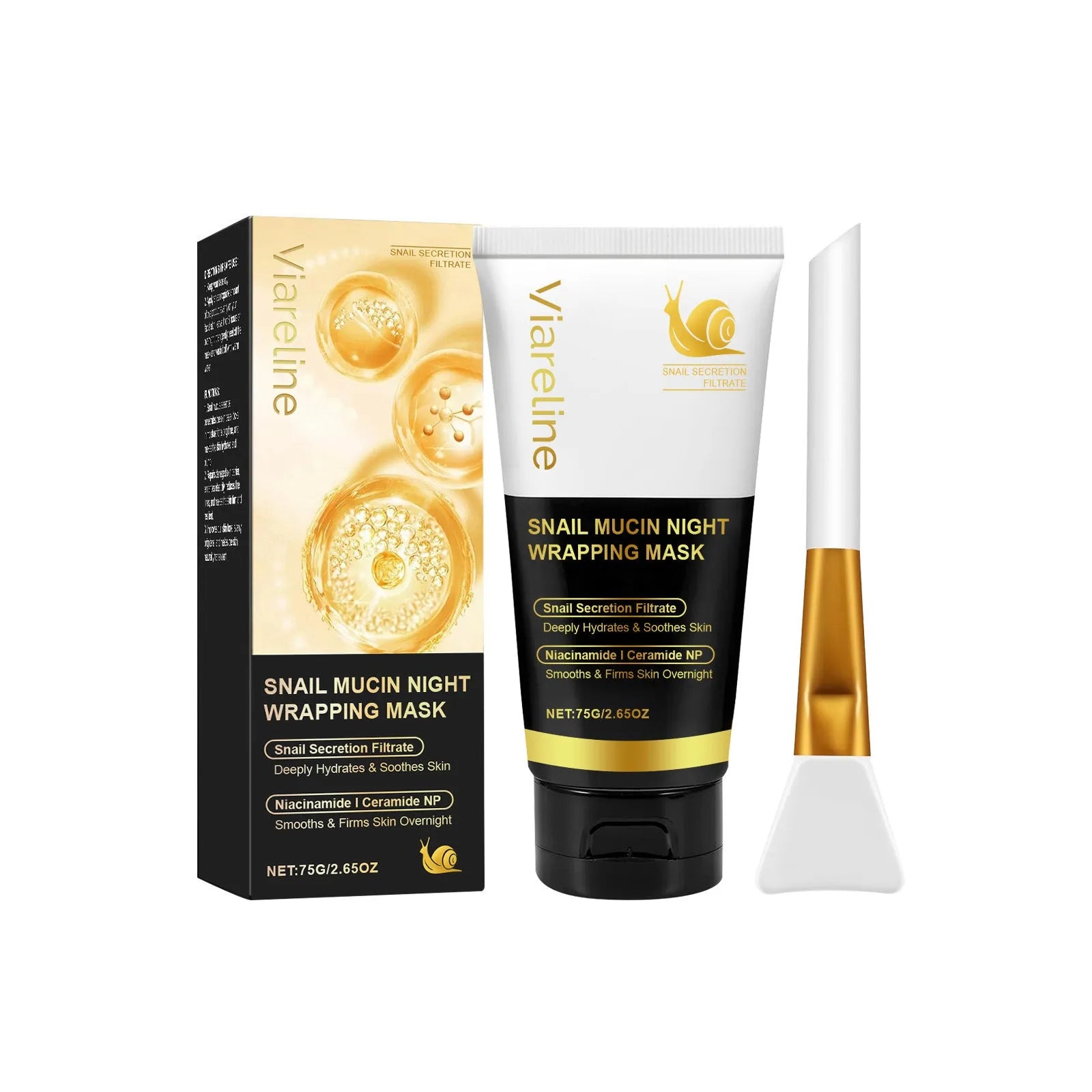 Turmeric sleep mask jar with hydrating brush for overnight facial treatment set