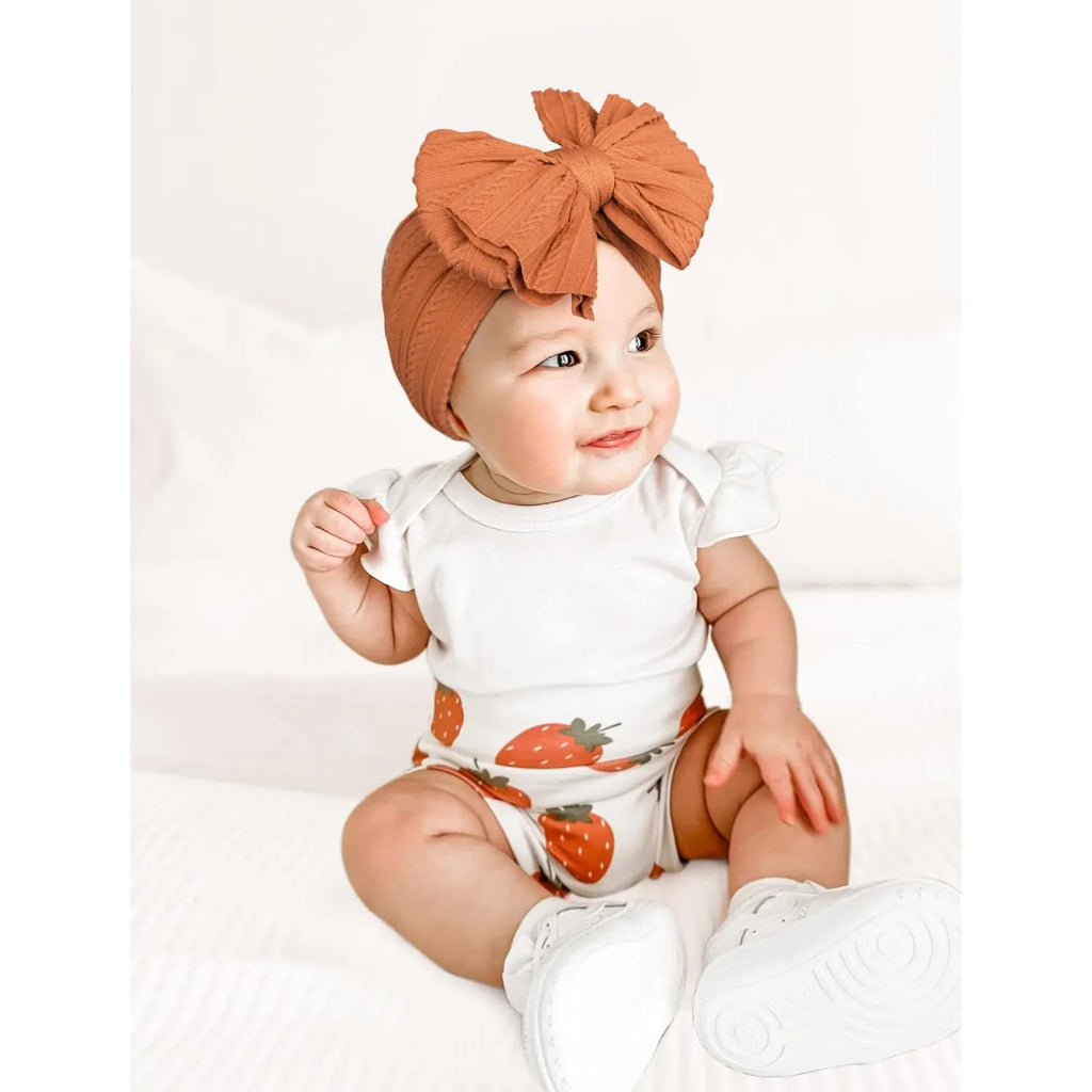 Soft stretchy nylon handmade baby headband with bow for newborn and toddler girls