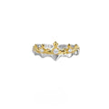 Princess Knight couple ring with adjustable opening in silver with white gold or black gold electroplated finish.