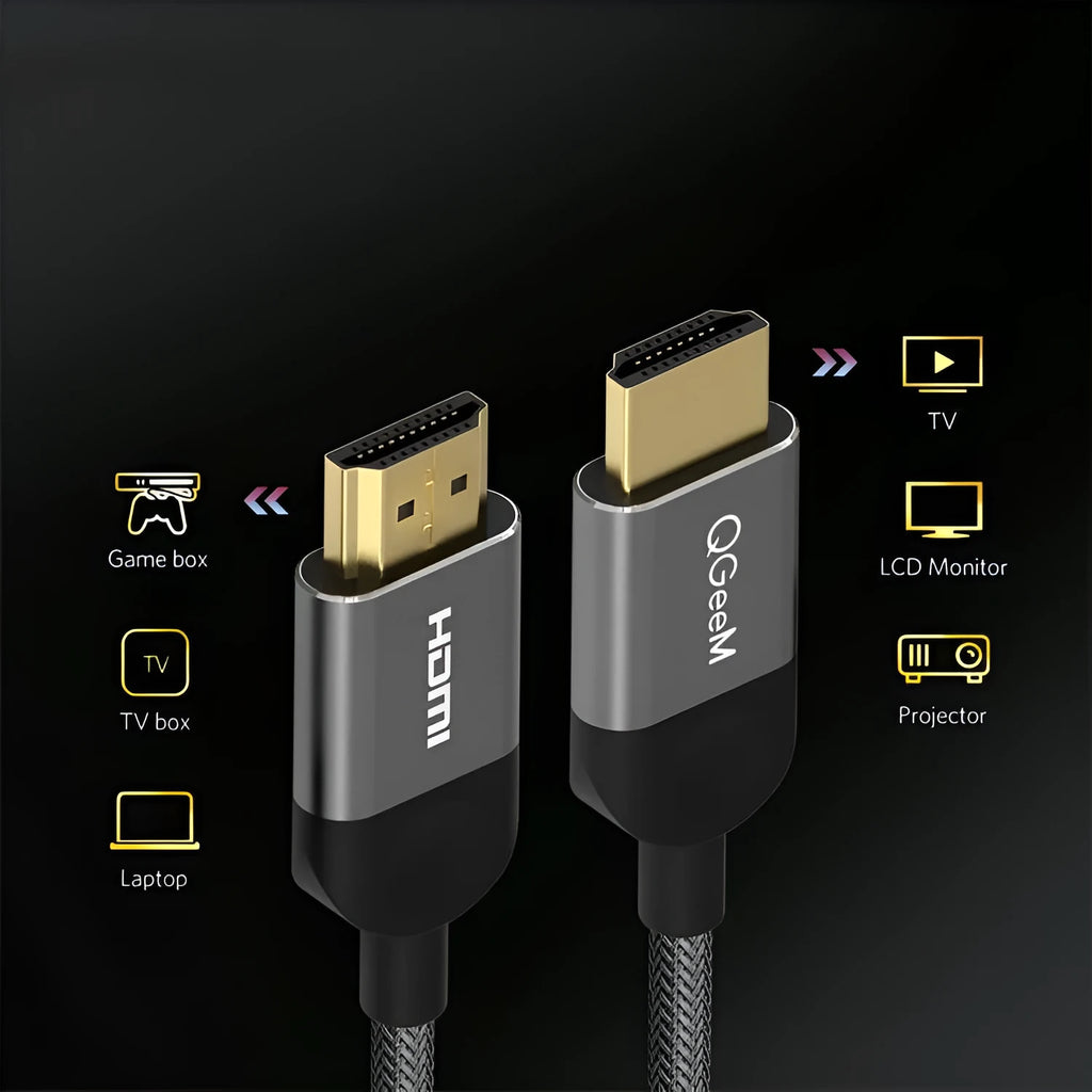 HDMI to HDMI 2.0 4K HD cable with gold-plated copper connectors, available in 0.5-5 metre lengths