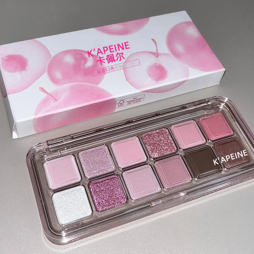 Creative Home 12 colour eye shadow plate showing matte and shimmer eyeshadows in compact palette
