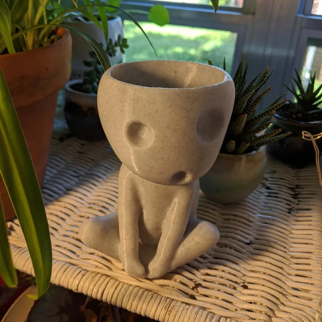 Nightglow synthetic resin succulent flowerpot, 12x7x8cm, character shape, luminous option, tabletop decoration
