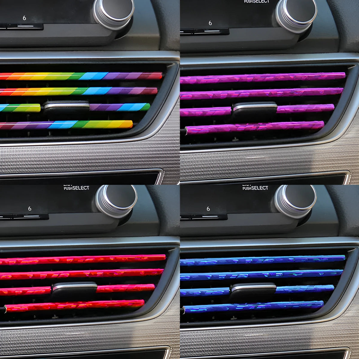 Car air conditioner air outlet trim colour universal PVC decorative strip 10 pack for dashboard vent adornment
