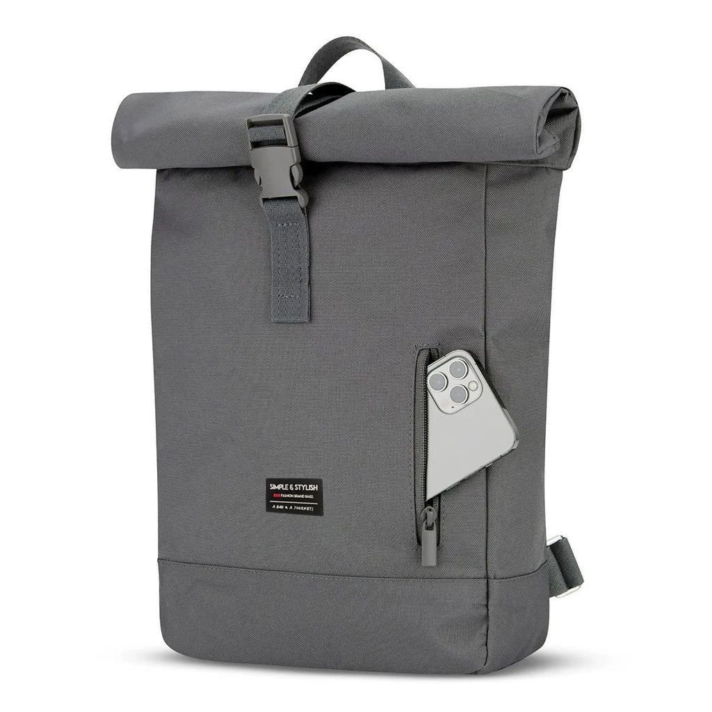 Women's expandable Oxford cloth backpack in black, roll size 50x35x12 cm