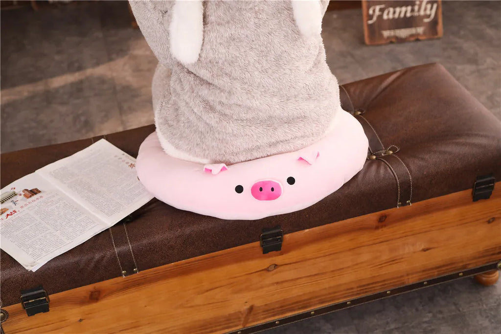 Piglet Pad creative plush animal pillow 50x50cm stretch fleece down cotton filling pink colour