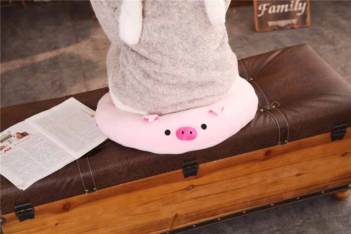 Piglet Pad creative plush animal pillow 50x50cm stretch fleece down cotton filling pink colour