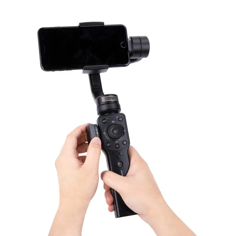 Black ABS mobile phone shooting stabilizer handheld device with 12-hour battery life