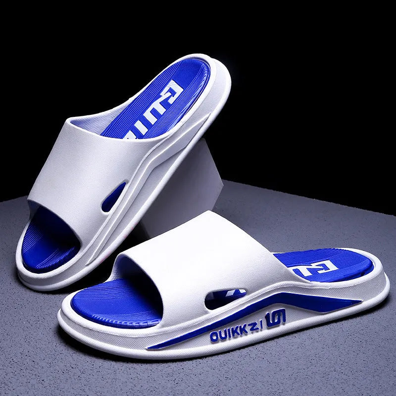 Summer cool PVC flip flops in green black colour for outdoor casual wear